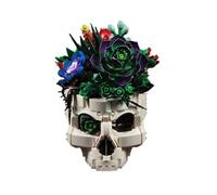 220PCS Skull Flower Building Blocks Kit, Gothic Skeleton Succulent Building Set Halloween Decorative Ornament Relaxing Craft Project for Adults Spooky Home Decor Gift A01