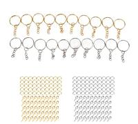 220Pcs Split Keychain Rings DIY Letters Numbers Pendant Eye Pins for Craft Decoration
