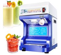220V/110V Commercial Electric Ice Crusher, 250W Snow Cone Ice Shaver with Ice Size Adjustable, 120KG/H & 2L Large Capacity, for Home Restaurant Milk Tea Shop