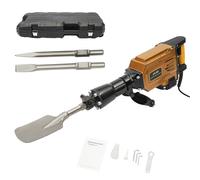 220V 1700W Electric Demolition Jack Hammer Concrete Breaker Electric Heavy Duty Hammer Digger 360° Rotating Handle with Scraping Chisel & Point Chisel & Flat Chisel & 3 Hex Keys & Portable Box