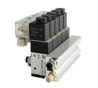 220V 24V Multi Option 3V210-08 Pneumatic Solenoid Valve Block with Muffler Fitting Base Manifold 2/3/4/5/6 Row 3 Port(2 Row 6mm Fitting)