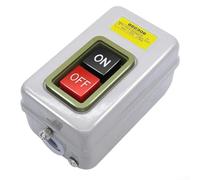 220V/380V Push Button Switch for Single Phase Motor Start Stop Control, Heavy Duty Industrial & Household Electrical Switch with Copper Contacts, Flame Retardant ABS Housing