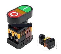 220V AC LED Yellow Light ON/OFF START STOP Momentary Push Button Switch 22mm 1 NO NC APBB-22N IDGTTLDF(DC12V)