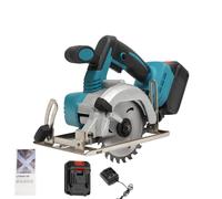 220V Cordless Circular Saws 4000RPM Electric Saw with 4.0Ah Lithium-Ion Battery Wood Saw Adjustable Cutting Angle 0-45° Mini Circular Saws with Safety Lock, Blade 125Mm, Charger