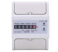 220V Digital DIN-Rail Electric Meter, LCD Display Single-Phase 2 Wire 4P Electronic KWh Digital Energy Meter (10(40) A)