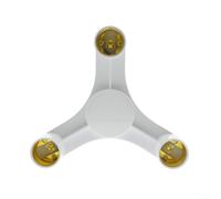 220V E27 Socket Adapter for Three Bulbs Converts Single E27 Base to Three with Heat Resistant Flame Retardant Material for Improved Room Lighting