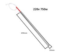220V Igniter Cartridge Heating Element Cylindrical Mold Tubular Heater SUS304 Single End Electric Hot Rod 500w/750w/1000w(14mmx250mm 750w)