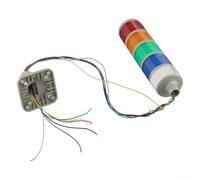 220V LED Signal Tower Stack Light with Buzzer Alarm and Rotatable Base, 5-Level Industrial Stackable Column Lamp for CNC Machinery and(4-Level with Buzzer)