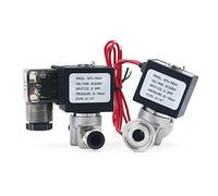 220V Normally Close 2-Way Stainless Steel SS304 Water Solenoid Valve with FKM Seal DC 12/24V 2.5mm 10Bar for Gas Air Oil 1Pcs(Type2 Only Valve,DC12V)