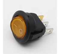 220V Round Rocker Dot Boat LED Light Toggle Switch SPST ON/OFF 4Pcs(Yellow)