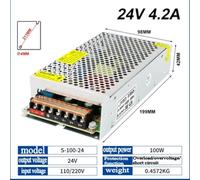 220V to 12V 24V For LED Strip Power Transformer, Switching Adapter, 25W 350W Models (S-200-24 (S-100-24 (100W 24V 4.2A))