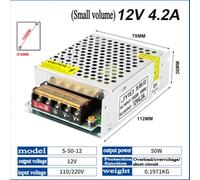 220V to 12V 24V For LED Strip Power Transformer, Switching Adapter, 25W 350W Models (S-200-24 (S-50-12 (50W 12V 4.2A))