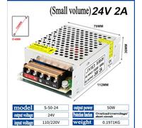 220V to 12V 24V For LED Strip Power Transformer, Switching Adapter, 25W 350W Models (S-200-24 (S-50-24 (50W 24V 2A))