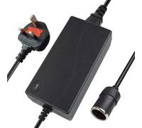 220V to 12V Adapter 6A 72W - UK 3-Pin Plug AC to DC Vehicle Power Converter, Cigarette Lighter Socket for Vehicle Refrigerator, Tire Inflator, Automotive Vacuum & Road Trip/Home Use