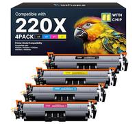 220X 220A Toner Cartridges Compatible for HP 220X 220A Toner for HP Color Laserjet Pro MFP 4302DW 4302FDW 4202DW 4302FDN 4202DN W2201X W2202X W2203X With Chip(Black Cyan Yellow Magenta,4-Pack)