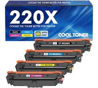 220X 220A Toner Compatible for HP 220X Toner Color Laserjet Pro MFP 4302dw 4302fdw 4202dw 4202dn 4302fdn Black Cyan Yellow Magenta,W2200X W2201X W2202X W2203X With Chip 4PK