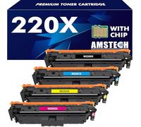 220X 220A Toner: Compatible for HP 220X Toner Color Laserjet Pro MFP 4302dw 4302fdw 4202dw 4202dn 4302fdn Black Cyan Yellow Magenta,W2200X W2201X W2202X W2203X With Chip 4PK