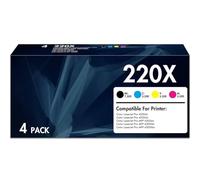 220X 220A Toner Compatible Toner Cartridge for HP 220X 220A Colour Laserjet Pro MFP 4302dw 4302fdw 4202dw 4302fdw 4202dn 4302fdn W2200a W2202a W2203a with Chip (Black Cyan Magenta Yellow, 4-Pack)