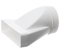 220x55mm (Female) - Ø 125mm (Male) Plastic Ducting Adaptor - Rectangular Flat Channel to Round Pipe - Adapter Connector
