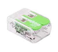 221-422 WAGO Green 2-Way Compact Lever Connector 4mm² 32A (Pack of 10)