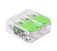 221-423 WAGO Green 3-Way Compact Lever Connector 4mm² 32A (Pack of 10)