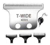 2215 Replacement T Wide Blades Compatible with Wahl 5 Star Detailer Li Trimmer(8081) and (8171) - Adjustable Stainless-steel Zero-Gap Trimmer Blade （1PC-silver)