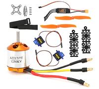 2217 KV1250 Motor Kit for RC Helicopter, Wireless Control Brushless Motor with 8060 Propeller, Steering Engine and 40A XT60 ESC for Enhanced Flight Performance