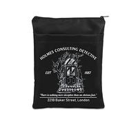 221B Baker Street Book Lover Gift Sherlock Literature Fan Book Cover with Zipper Literary Lovers Book Sleeve (221B BM)