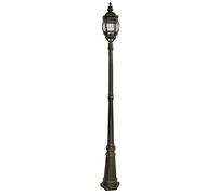 221cm Silk Black Die Cast Aluminium Outdoor Post Lamp Light Clear Glass Shade