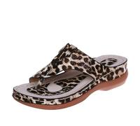 222 Lightweigh Flip Flops for Women 2025 Women's Summer New Open Toe Clip Toe Slope Heel Flip Flops Outside Wear Beach Slippers for Indoor & Outdoor Holiday Summer Vocation (Coffee, 3.5)
