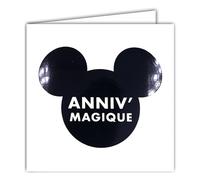 22224 Square Card Birthday Magic Black Animal Head Shiny Panda Mouse with White Envelope 15 x 15 cm - Creation Edition Print Made in France - Dream of Words Collection