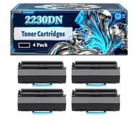 2230DN Toner Cartridges Compatible for Dell 2230 3330dn 3335dn 2230d 3333dn Printers, With Chip Large Capacity 4500 Pages (4 Pack Black)