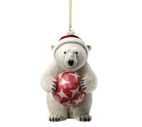 223Cute Polar Bear Christmas Scene Decoration Christmas Hanging Pendant Decoration House Scene Hallmark Ornament Personalised Bauble Xmas Decor Gift