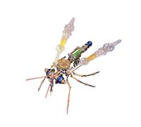 223PCS 3D DIY Metal Steampunk Insect Mechanical Mosquito D Assembled Model, High Precision Metal Parts, Golden Wings & Metallic Fuselage, Creative Desktop Ornament, Handmade Decoration for Home Office