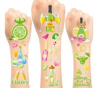224 PCS Margs and Matrimony Temporary Tattoos Stickers, Margarita Lemon Cocktail Bachelorette Party Favors Supplies Birthday Party Decorations Gifts, 24 Sheets
