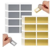 224 Pieces Scratch Cards Make Yourself, 28 Sheets Scratch Stickers, 42 x 23 mm Scratch Labels, Rectangle Surprises Scratch Stickers for Game, DIY, Travel Voucher, Gifts - Gold and Silver