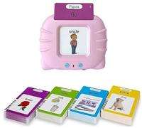 224 Words English & Spanish Bilingual Talking Flash Cards - Ideal Preschool Early Educational Toys for Kids to Learn and Play! 1 2 3 4 5 6 Year Old Boys and Girls (Pink, One Size)