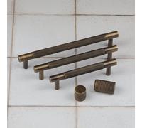 224mm Antique Brass Cabinet Handle Textured Knurled Kitchen Cupboard Door Drawer Pull Bathroom Bedroom Furniture Replacement