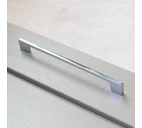 (224mm Handle ) Polished Chrome Slim Square Cabinet Handles