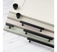 224mm Matt Black Reeded Textured Cabinet Handle
