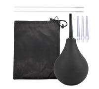 225 ML Enema Bulb Set, Douches for Women, Easy to Use Reusable Enemas Bring Two Cleaning Brushes and Three Plugs for The Wash Accessories and A Black Bag (Black)