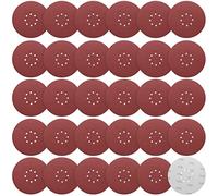 225 mm Sanding Discs 120 Grit, 30 Pieces Orbital Sander Discs 9 inch 225 mm large Hook and Loop Sanding Discs 8 Holes Round Sandpaper Sheet for Grinding Giraffe, Drywall Sander Sanding Pads(30 Pieces