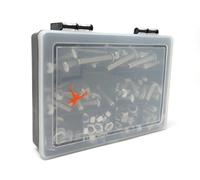 225 Piece M8 Allen Socket Button Head Bolt, Nut and Washer Kit -ISO 7380- A2-70 Stainless Steel; Sturdy Recycled Compartment Box