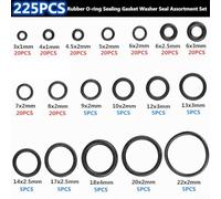 225-Piece Nitrile Rubber O-for Ring Assortment Kit - 18 SAE Sizes for Hydraulic, Pneumatic, for HVAC, Plumbing & Automotive Sealing (3-22mm ID, 1-4mm Sect
