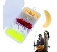 225 Pieces Artificial Worm, Artificial Bait Worms Fish, Artificial Bait Spinner Fishing Bait Box Set Worm Fishing Lure Worm Fishing Lure for Saltwater and Freshwater