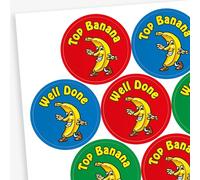 225 Scented Banana Motivational Childrens Pupils School Teachers Reward Stickers 37mm Primary Teaching Services