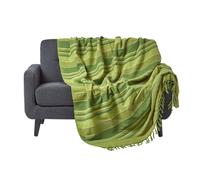 (225 x 255 cm, Green) Cotton Morocco Striped Throw