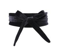 225cm Women Velvet Wide Waist Belt Corset Cinch Belt for Ladies Dress Wrap Around Cummerbund