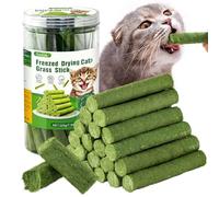 225g Cat Grass Teething Stick, Freezed Dried Cat Grass Sticks Snacks for Cats, Edible Cat Treats for Teeth Cleaning and Hairball Removal