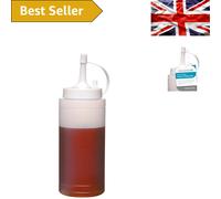 225ml Clear Squeezy Bottle with Extra-Wide Spout - Ideal for Sauces & Oils